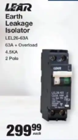 Mica Lear Earth Leakage Isolator offer
