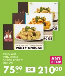 Save Hyper Penny Wise Party Snacks Cheese/ Chicken/ Beef offer