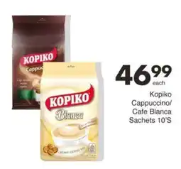 Save Hyper Kopiko Cappuccino/ Cafe Blanca Sachets offer