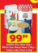 Check Save Spekko Rice Blue 2Kg + White Star Maize Meal 2.5Kg + Sasko Cake Flour 2.5Kg-Combo offer