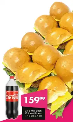 Save Hyper Mini Beef/ Chicken Sliders + Coke offer