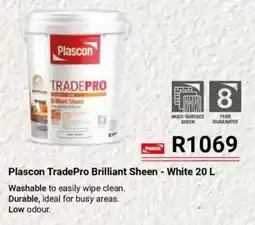BUCO Plascon TradePro Brilliant Sheen White offer