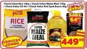 Check Value Rice 10Kg+Check Value Maize Meal 10Kg+Check Value Oil 4L+Check Value Red Spek Beans 4Kg