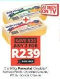 Checkers Parmalat Cheddar Mature/ White Cheddar/ Gouda/ White Gouda Cheese offer