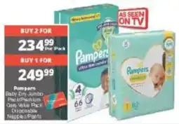 Checkers Pampers Baby Dry Jumbo Pack/ Premium Care Value Pack Disposable Nappies/ Pants offer