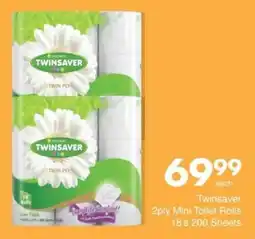 Save Hyper Twinsaver 2ply Mini Toilet Rolls offer