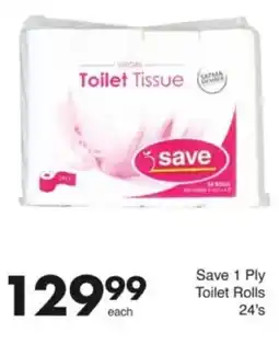 Save Hyper Save 1 Ply Toilet Rolls offer
