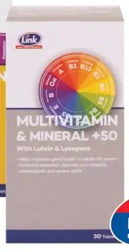 Link Pharmacy Link multivitamin & mineral +50 offer