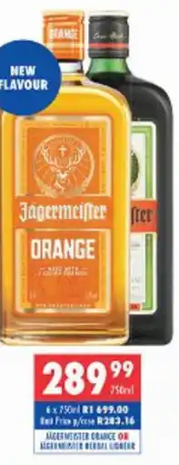 Ultra Liquors Jägermeister orange or herbal liquer offer