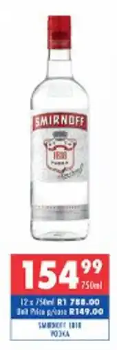 Ultra Liquors Smirnoff 1818 vodka offer