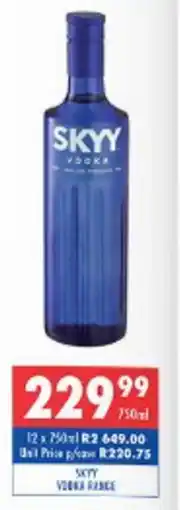 Ultra Liquors Skyy vodka offer
