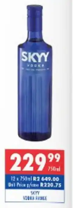 Ultra Liquors Skyy vodka offer
