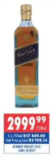Ultra Liquors Johnnie Walker Blue Label Whisky offer