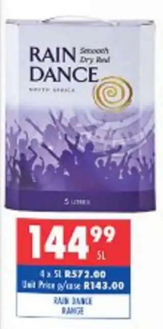 Ultra Liquors Rain dance range offer