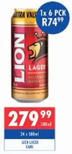 Ultra Liquors Lion lager cans offer