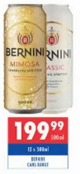 Ultra Liquors Bernini cans range offer