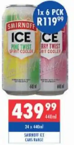 Ultra Liquors Smirnoff ice cans range offer