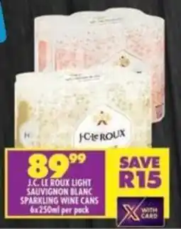 Shoprite J.c. le roux light sauvignon blanc sparkling wine cans offer