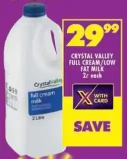 Shoprite Crystal valley full cream/ low fat milk offer