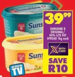 Shoprite Sunshine d original/ 40% lite fat spread offer
