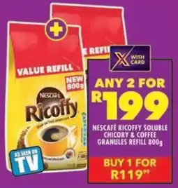 Shoprite Nescafe ricoffy soluble chicory & coffee granules refill offer
