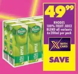 Shoprite Rhodes 100% fruit juice blend all variants offer