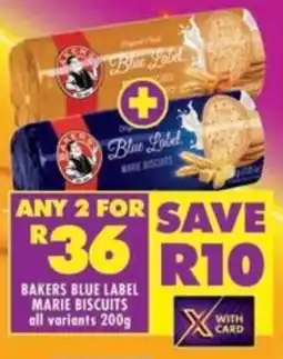 Shoprite Bakers blue label marie biscuits all variants offer