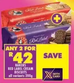 Shoprite Bakers red label cream biscuits all variants offer