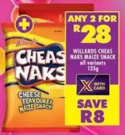 Shoprite Willards cheas naks maize snack offer