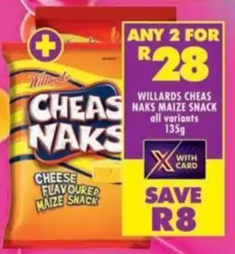 Shoprite Willards cheas naks maize snack offer