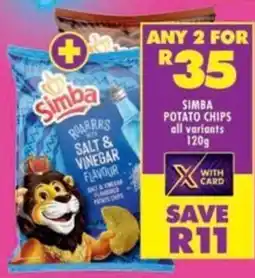 Shoprite Simba potato chips all variants offer