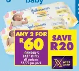 Shoprite Johnson's baby wipes all variants offer
