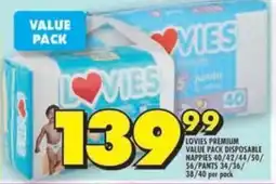 Shoprite Lovies premium value pack disposable nappies/ pants offer