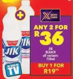 Shoprite Jik bleach all variants offer