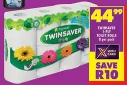 Shoprite Twinsaver 1-ply toilet rolls offer