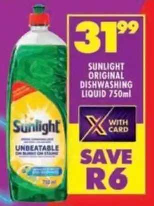 Shoprite Sunlight original dishwashing liquid offer