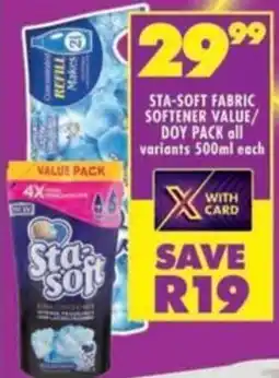 Shoprite Sta-soft fabric softener value/ doy pack all variants offer