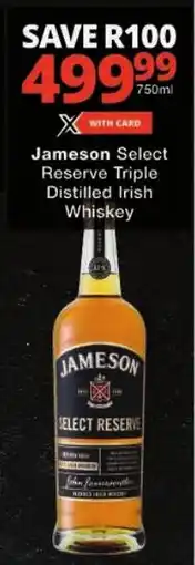 Jameson Select Reserve Triple Distilled Irish Whiskey