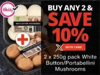 Checkers White Button/ Portabellini Mushrooms offer