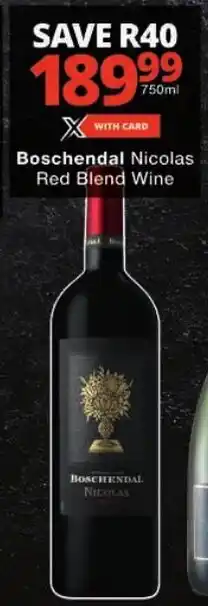 Checkers Boschendal Nicolas Red Blend Wine offer