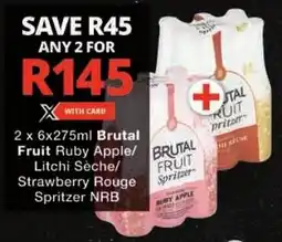 Checkers Brutal Fruit Ruby Apple/ Litchi Sèche/ Strawberry Rouge Spritzer NRB offer