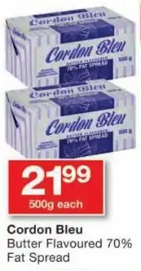 Checkers Cordon Bleu Butter Flavoured 70% Fat Spread offer