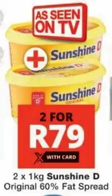 Checkers Sunshine D Original 60% Fat Spread offer