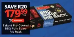 Checkers Eskort Pre-Cooked BBQ Pork Spare Rib Rack offer