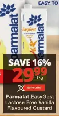 Checkers Parmalat EasyGest Lactose Free Vanilla Flavoured Custard offer