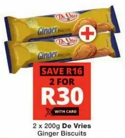 Checkers De Vries Ginger Biscuits offer