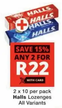 Checkers Halls Lozenges All Variants offer