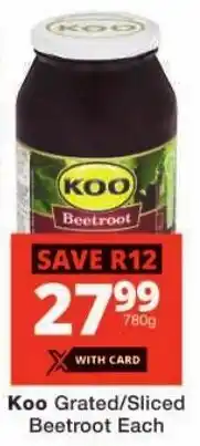 Checkers Koo Grated/ Sliced Beetroot offer