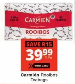 Checkers Carmién Rooibos Teabags offer