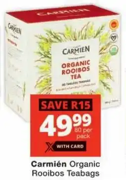 Checkers Carmién Organic Rooibos Teabags offer
